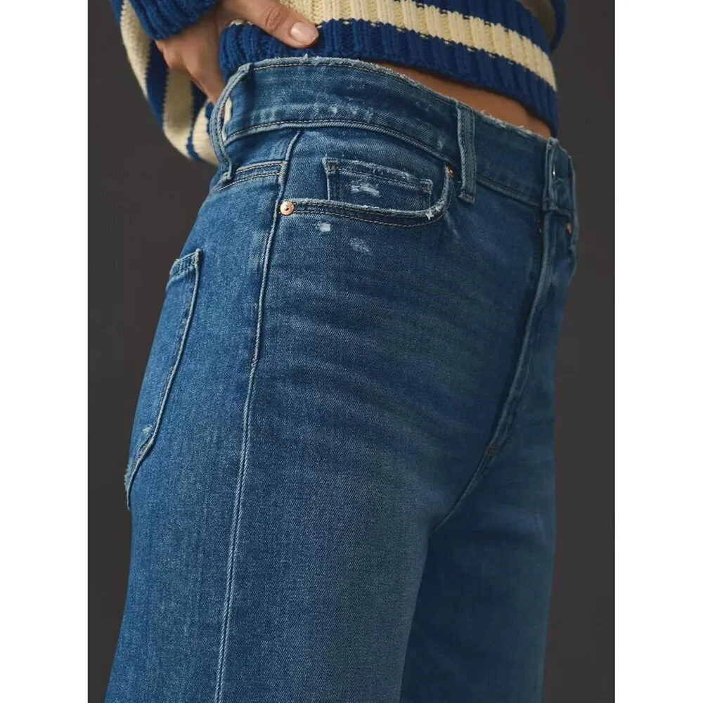 Women Wide Leg Jeans Stretchy High Waist Casual Pants Trendy Fall